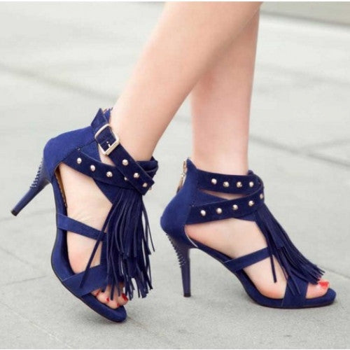 Tassel Thin Heel Fringe Sandal