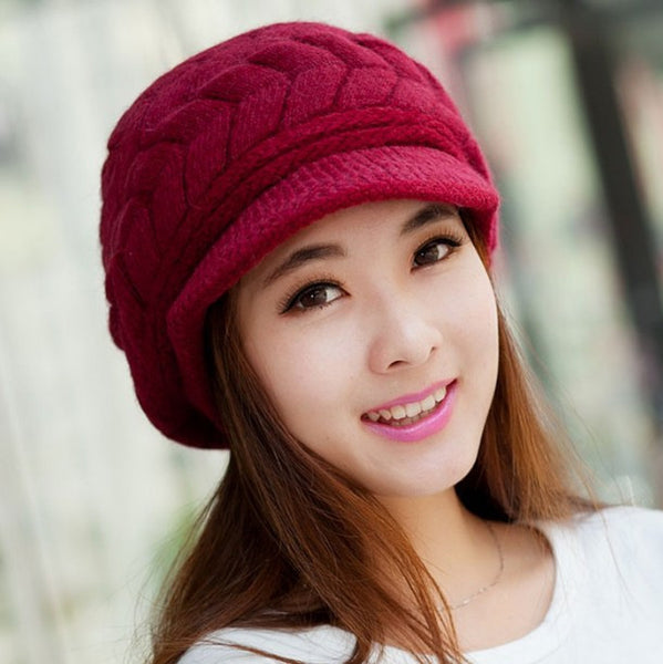 Beanies Knitted Hats Rabbit Fur Cap